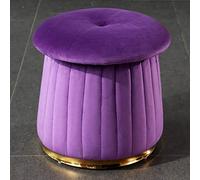 Sgabello moderno a fungo in morbido velluto con base dorata, poggiapiedi rotondo per trucco, medicazione e divano, elegante sgabello multifunzionale