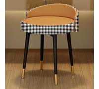 Sgabello moderno arancione con gambe in metallo, sedia imbottita per camera da letto o soggiorno, elegante design girevole con schienale basso, elegante arredamento per la casa, perfetto per piccoli