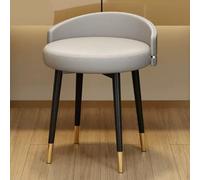 Sgabello moderno bianco in PU con schienale basso piccola sedia imbottita per trucco per camera da letto soggiorno gambe in metallo design rotante elegante decorazione per la casa