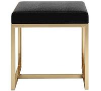 Sgabello moderno con struttura in acciaio inox, elegante panca per scarpe, pianoforte, poggiapiedi, per soggiorno, ufficio e camera da letto, elegante colore nero