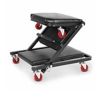 Sgabello Moto Auto Officina Pieghevole con 6 Ruote Portata 150KG Professionale