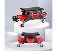 Sgabello multifunzionale mobile lucido con pulegge, ideale per lavori di bellezza e dettagli auto