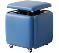 Sgabello multifunzione 5 in 1 in pelle con ruote girevoli, per camera da letto, soggiorno, sala da pranzo, poggiapiedi versatile ed elegante, design salvaspazio