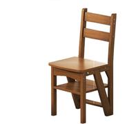 Sgabello multifunzione pieghevole 2 in 1 per biblioteca, sgabello e espositore, scala portatile in legno massello per casa e ufficio