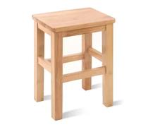Sgabello Multiuso in Legno Naturale Base Antiscivolo Struttura Prefabbricata Formato Compatto Arredamento Interno Adatto per Ingresso Cucina Soggiorno Camera Poggiapiedi(33x25x43cm)