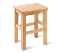 Sgabello Multiuso in Legno Naturale Base Antiscivolo Struttura Prefabbricata Formato Compatto Arredamento Interno Adatto per Ingresso Cucina Soggiorno Camera Poggiapiedi(33x25x45cm)