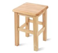 Sgabello Multiuso in Legno Naturale Base Antiscivolo Struttura Prefabbricata Formato Compatto Arredamento Interno Adatto per Ingresso Cucina Soggiorno Camera Poggiapiedi(30x30x45cm)