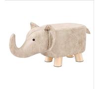Sgabello Ottoman Animale Ottoman Elefante Sgabello Poggiapiedi Divano Poggiapiedi Carino Sedia Creativa Regalo Robusto Supporto in Legno Massello per Sala Giochi Sgabello per Scarpe (Naturale)