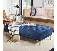 Sgabello ottomano blu reale per camera da letto e ingresso, versatile panca per cambio scarpe, sgabello lungo per casa e negozio di abbigliamento, 80 x 45 x 40 cm, elegante poggiapiedi e soluzione per