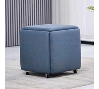 Sgabello ottomano cubo impilabile 5 in 1 con ruote girevoli, pelle sintetica e velluto, 45,7 x 45,7 x 48,9 cm, poggiapiedi versatile per soggiorno, sala da pranzo, decorazione per la casa