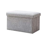 Sgabello ottomano grigio chiaro - Piccola seduta con contenitore, elegante poggiapiedi e nizer, perfetto per soggiorno, camera da letto o ingresso, 50 x 31 x 31 cm