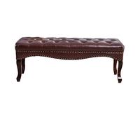 Sgabello ottomano in pelle color caffè scuro, versatile panca per ingresso, camera da letto e negozio, sgabello lungo per un facile cambio delle scarpe (100 x 40 x 45 cm) essenziale per la famiglia