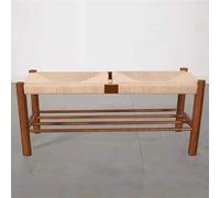Sgabello ottomano moderno da fattoria, design in corda di cotone intrecciato a mano, versatile panca per scarpe e soluzione per riporre oggetti, per ingresso, corridoio e camera da letto