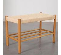 Sgabello ottomano moderno da fattoria, design in corda di cotone intrecciato a mano, versatile panca per scarpe e soluzione per riporre oggetti, per ingresso, corridoio e camera da letto