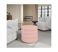 Sgabello ottomano moderno e versatile con seduta morbida imbottita, rotondo, per trucco, decorazione per la casa per soggiorno, rosa, 35 x 40 cm