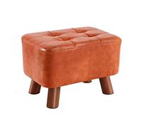 Sgabello ottomano Poggiapiedi in pelle Poggiapiedi Sgabello Divano Sgabello Panca piccola Cambio scarpe Sgabello Ottomano Quadrato Decorazione moderna di moda Sgabello per scarpe (Rosso miele)