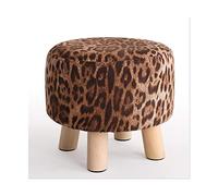 Sgabello ottomano Poggiapiedi per divano Piccolo poggiapiedi in legno Sgabello ottomano Sedia bassa Sgabello Sedile Decorazione semplice per soggiorno Camera da letto Sgabello per scarpe (Leopard Smal