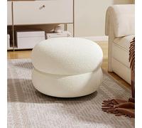 Sgabello ottomano - poggiapiedi rotondo imbottito per soggiorno e camera da letto - sgabello compatto - elegante ottomano imbottito per la decorazione della casa