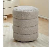 Sgabello ottomano rotondo imbottito moderno grigio per soggiorno camera da letto sedile imbottito morbido altezza 40 cm