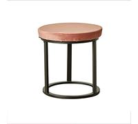 Sgabello ottomano Sgabello piccolo nordico Poggiapiedi rotondo Sgabello per trucco Poggiapiedi Ottomano Moderno e minimalista Sgabello per cambio scarpe Sgabello per scarpe da soggiorno (Rosa)