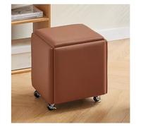 Sgabello ottomano versatile 5 in 1 a forma di cubo, poggiapiedi mobile con ruote girevoli, con spazio interno e facile mobilità