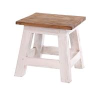 Sgabello Palo, stile rustico e vintage, 27,5 x 26 x 26 cm, legno di mogano riciclato