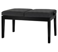 Sgabello Panca per Pianoforte Sedia a Due Posti Regolabile in Legno Nero Lucido