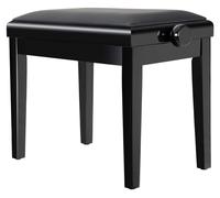 Sgabello Panca Pianoforte Altezza Regolabile Sedia Similpella Legno Nero Lucido