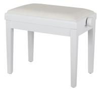 Sgabello Panca Pianoforte Altezza Regolabile Similpella Legno Bianco Opaco