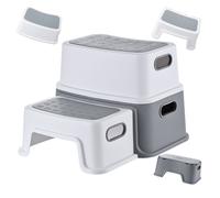 Sgabello per bambini, scaletta 2 gradini, gradino bimbi, antiscivolo, impilabile
