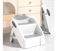 Sgabello per bambini, scaletta per WC, sgabello a 2 gradini per bambini, antiscivolo, anti-ribaltamento, sgabello pieghevole a 2 gradini per bambini