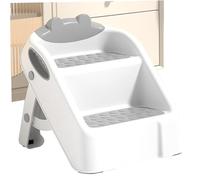 Sgabello per bambini, sgabello pieghevole antiscivolo multiuso a 2 gradini con corrimano per bagno, cucina, cameretta dei bambini