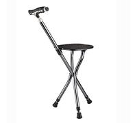 Sgabello per bastone da passeggio con stampelle in lega di alluminio leggera a LED per anziani stampelle retrattili con sgabello adatto per viaggi all'aperto e Re