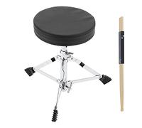 Sgabello per Batteria, Sgabello per Batteria Regolabile in Altezza, Sedile Imbottito per Batteria, Sgabelli per Batteria con Bastone in Legno di Acero 5A per Batteristi