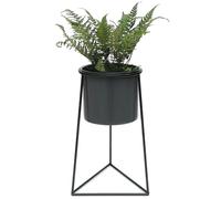 Sgabello per fiori con vaso metallo nero supporto per fiori sgabello per pian...