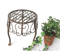 Sgabello per fiori metallo marrone 25-35 cm portafiori 140129 supporto per pi...