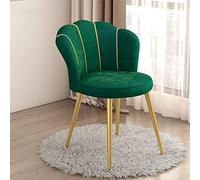 Sgabello per il trucco, Sedia Vanity con Schienale, Sedia da Salotto a Forma di Conchiglia con Gambe in Metallo Dorato, Seduta Imbottita in Tessuto, per Soggiorno/Spogliatoio/Camera da Letto/Home ( Co