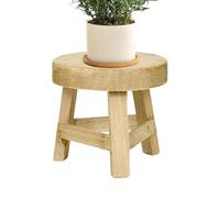 Sgabello per piante, piedistallo per piante, supporto per vasi di fiori, rialzo rotondo in legno, sgabello per piante, espositore decorativo per esterni, giardino, cortile, fattoria, balcone