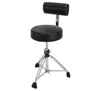Sgabello per tamburo Gibraltar Serie 9000 rotondo con schienale, 9608RB (diametro: 35 cm, sedile in vinile, Super Lock, posizione treppiede, piedini in gomma 'Super Foot')