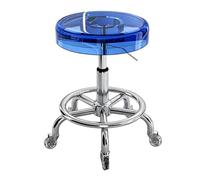 Sgabello per Toeletta Trucco con Ruote Altezza Regolabile da 45 a 55 cm | Sgabello Ergonomico Estetista Cuscino per Seduta in Acrilico per Officina Ufficio Salone(Blue)