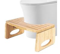Sgabello per vasetto in legno robusto sgabello da bagno pieghevole 43 x 17 x 28 cm, piccolo sgabello accovacciato per anziani e adulti, sgabello da bagno pieghevole per WC da bagno