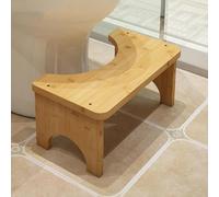 Sgabello per WC in Legno - Sgabello ergonomico per vasino, Costruzione in naturale, Ausilio per il Bagno ad Altezza Comoda per Adulti Bambini Anziani, Aiuta a Migliorare la Postura e la Digestio
