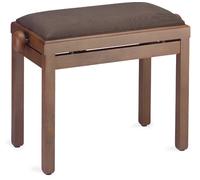 Sgabello Pianoforte Noce Chiaro Opaco Con Imbottitura IN Tessuto Braun