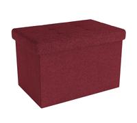 Intirilife Panca pieghevole 49x30x30 cm in rosso -Cubo di seduta con coperchio e vano portaoggetti in tessuto con incavi - Cubo di seduta poggiapiedi richiudibile cassetto portaoggetti sgabello sedile