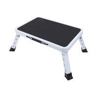 Sgabello pieghevole a 3 gradini, altezza regolabile, in acciaio al carbonio leggero, piattaforma antiscivolo, supporta 150 kg, ideale per interni ed esterni
