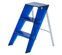 Sgabello pieghevole a 3 gradini, sedia in acrilico con piattaforma antiscivolo e struttura in acciaio, scala 2 in 1 e sgabello per casa e biblioteca