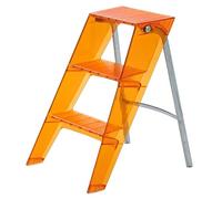 Sgabello pieghevole a 3 gradini, sedia in acrilico con piattaforma antiscivolo e struttura in acciaio, scala 2 in 1 e sgabello per casa e biblioteca
