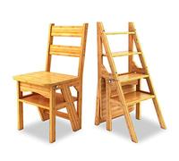 Sgabello pieghevole a 4 ripiani, scala in legno, scala portatile per adulti, panca multiuso per scarpe e fioriera per interni cucina e bagno, design salvaspazio
