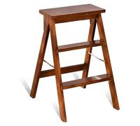 Sgabello pieghevole a scala Sgabello pieghevole con gradino in legno di pino, panca alta con pedali, mansarda, cucina, ufficio, scaletta, sedia, attrezzo da giardino domestico, carico massimo 120 kg S