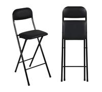 Sgabello pieghevole con schienale e poggiapiedi per cucina, ufficio e negozio